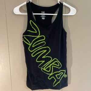 Zumba black and green tank top